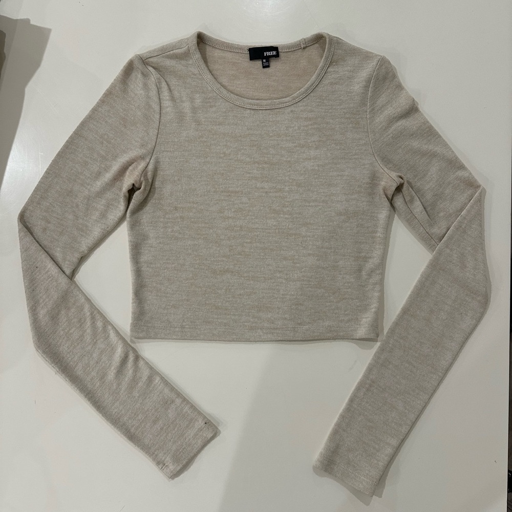 Wilfred free cropped beige basic long sleeve